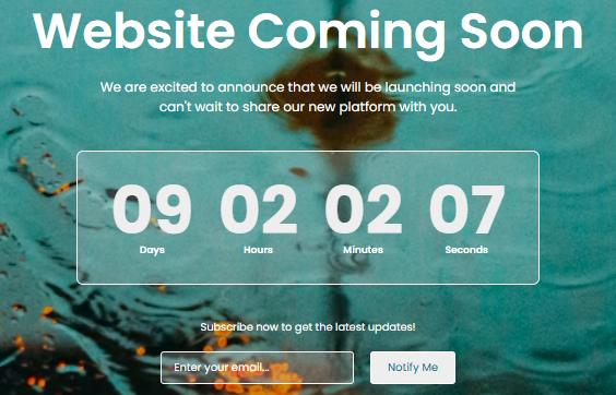 coming soon countdown page