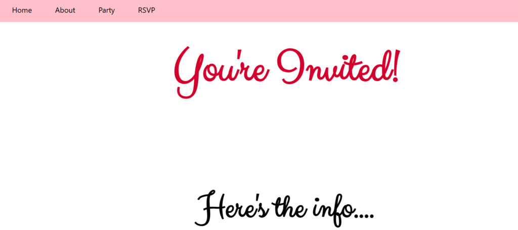 event invitation page