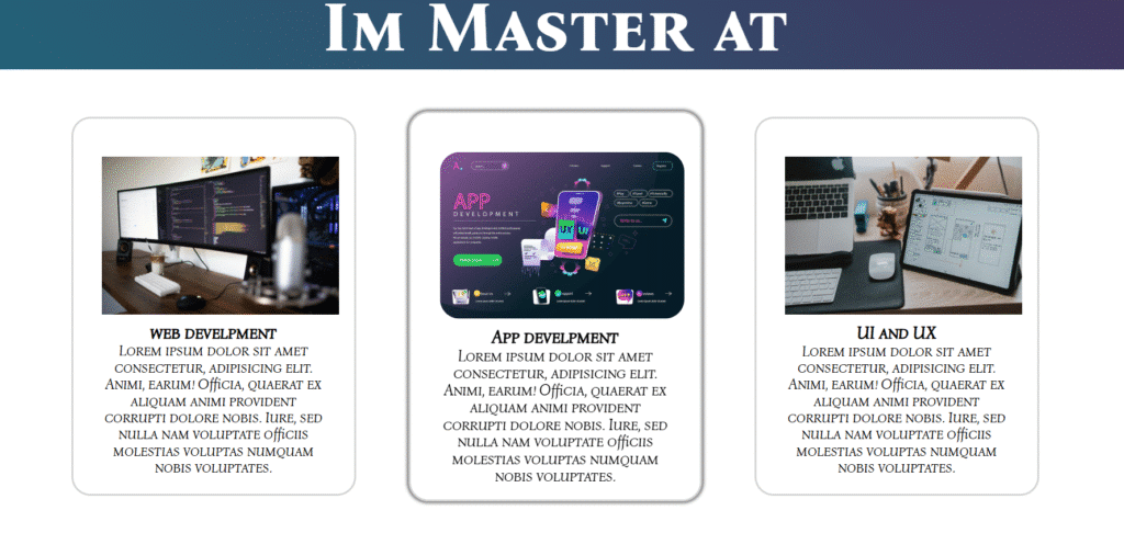 Landing page - web development project