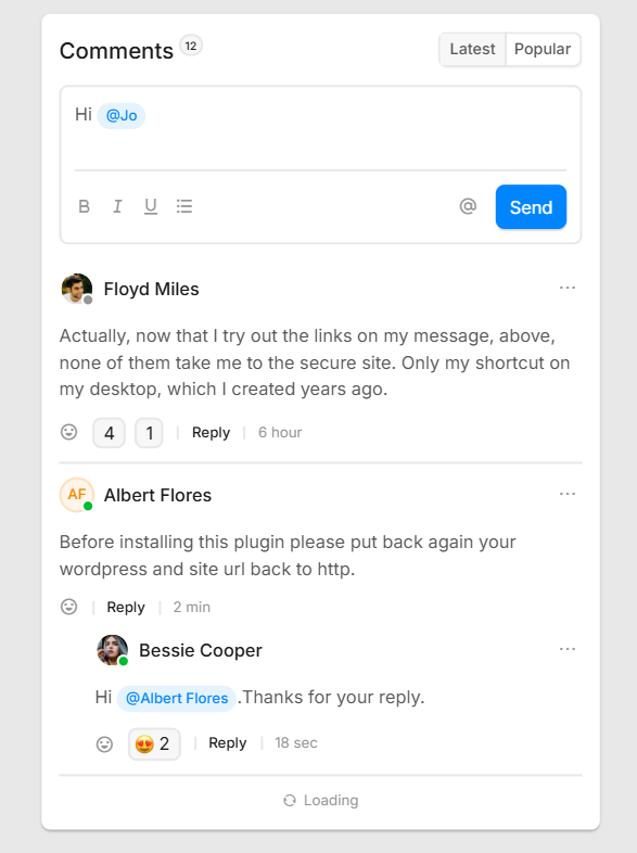 blog comment ui