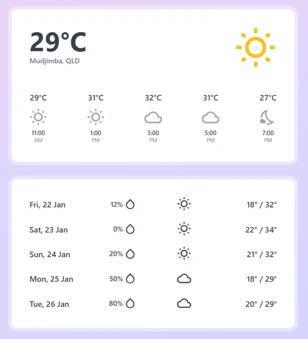 Weather app using tailwind css
