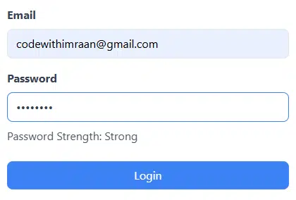 Responsive login page with validation