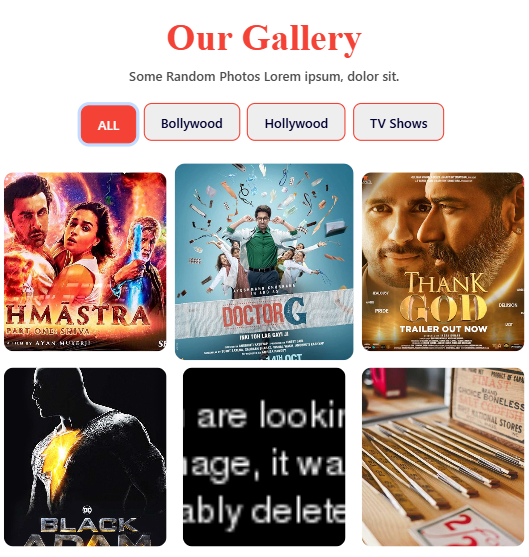 Image filter gallery