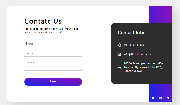 contact form page