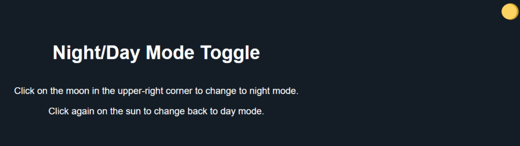 Day-Night Mode Webpage