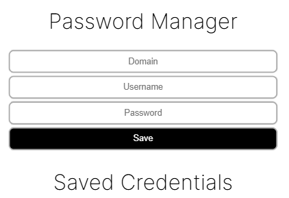 Password manager UI